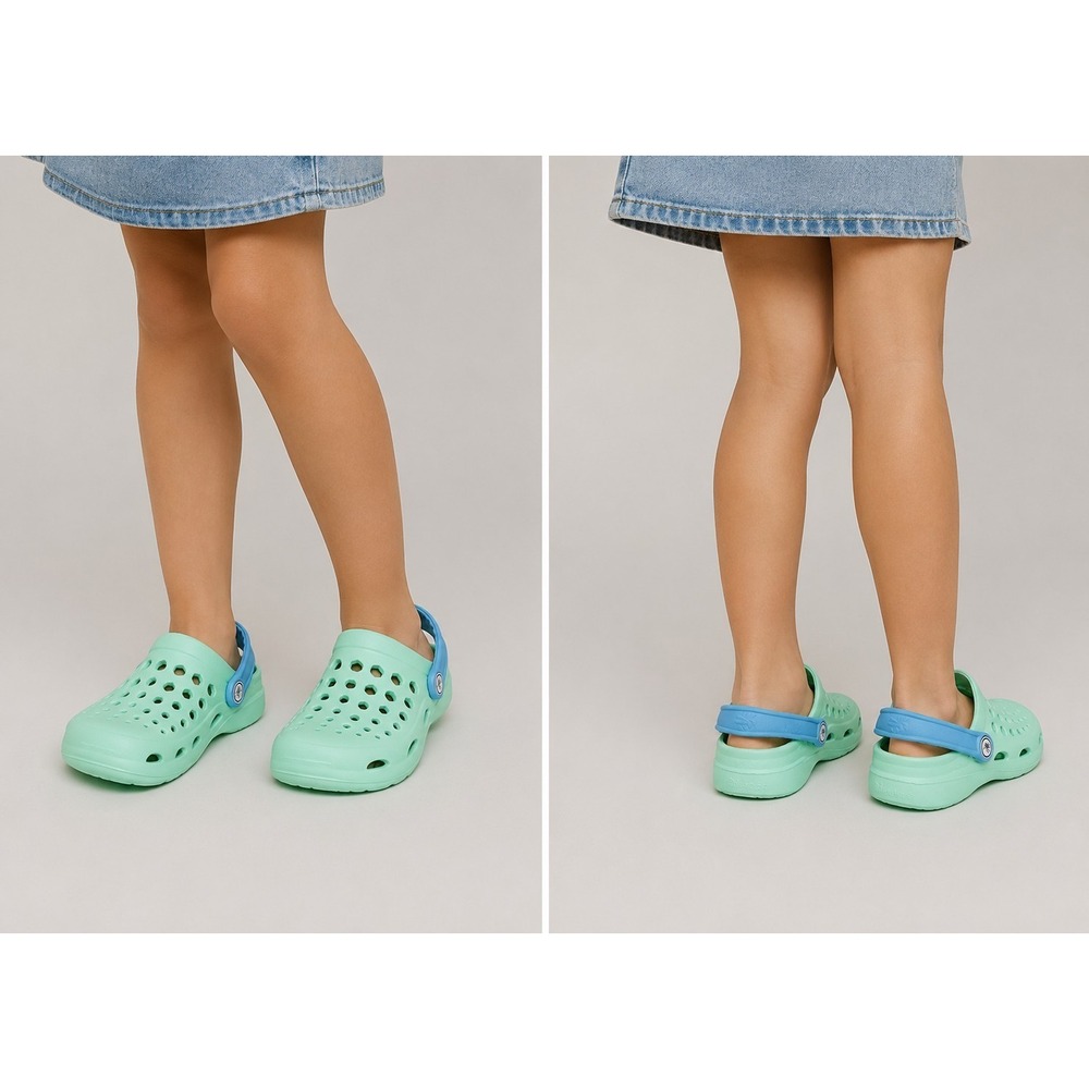 NWT Joybees Active Clog Youth Child 12/13 Mint Blue Slip On Comfy Water Shoes